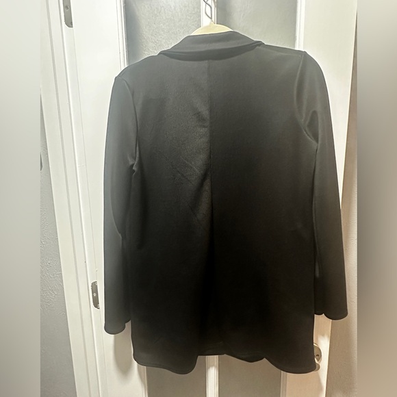 Black Oversized Drapey Button Detail Blazer. - Picture 4 of 4